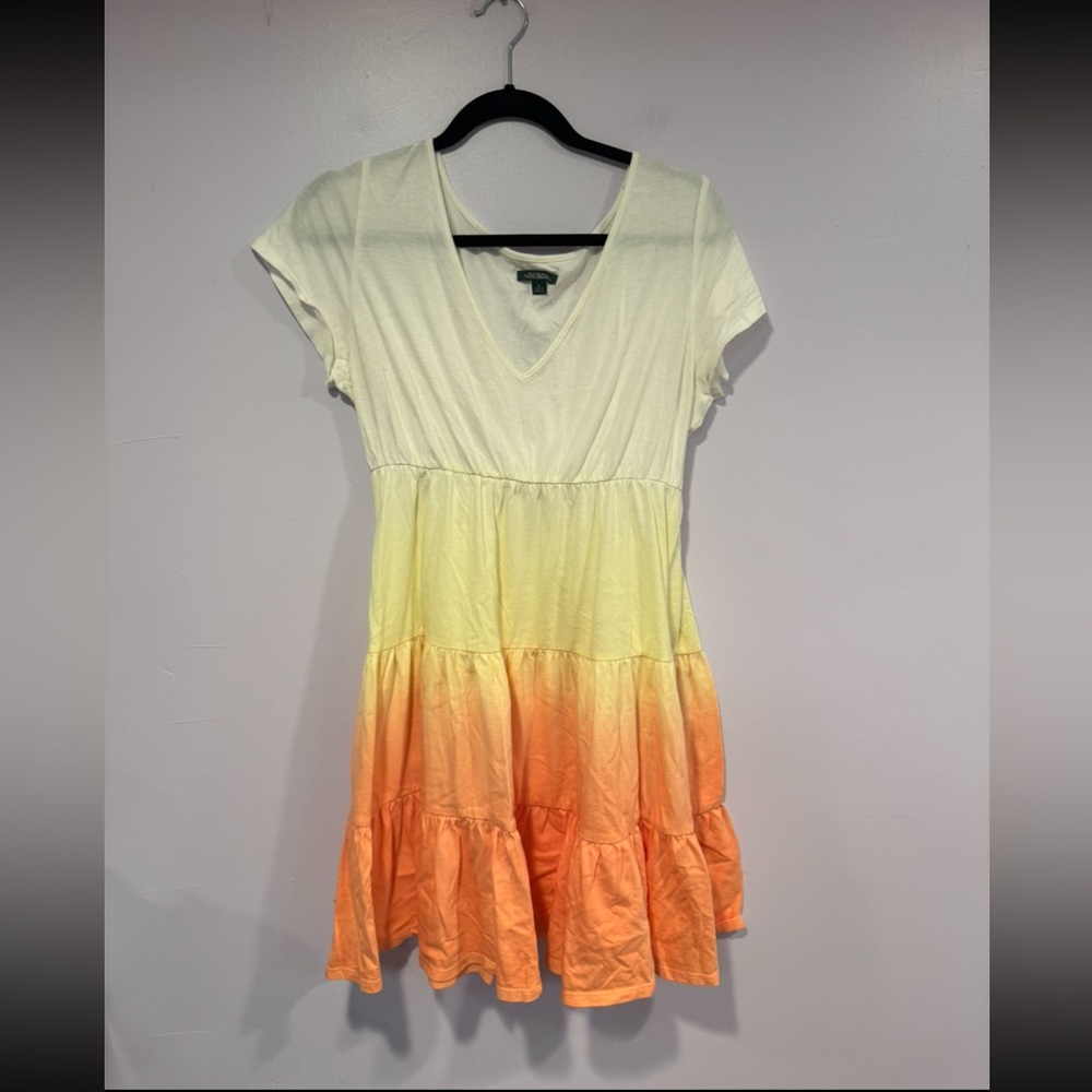 Wild Fable Orange‎ and yellow sunset tiered dress